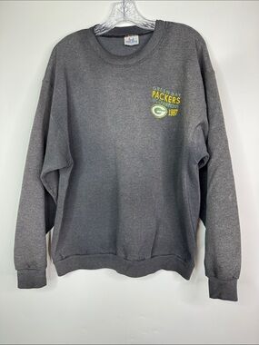 Vintage Tee Jays Green Bay Packers Gray Crew Sweatshirt XL